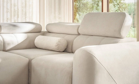 Rohová pohovka s funkcí spaní Cantare IV slonová kost levá strana pečlivě zpracovaná rohová pohovka do obývacího pokoje poskytuje komfort a pohodlí