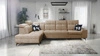 Rohová rozkládací pohovka s funkcí spaní Buffalo XI tmavě béžová levá rohová rozkládací pohovka se třemi koši na lůžkoviny velurová tkanina