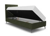 Kontinentální postel Irvine 80x200 zelená Stylová postel s úložným prostorem na lůžkoviny a vysokým čelem zaujme svým elegantním designem