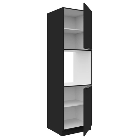 Rohová kuchyňská sestava nábytku Černá 310x250 cm kovové hrany úchytek skříňky vypadají skvěle v moderních interiérech