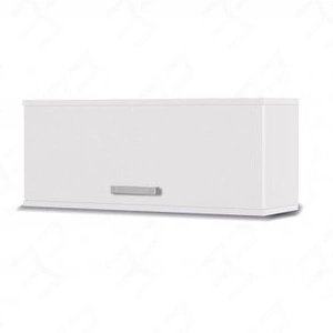 Závěsná police s dvířky Maximus 100 cm bílá moderní design hrany zakončené speciální dýhou čelo vyvýšené na plynových lahvích