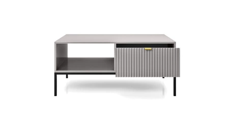 Šedý konferenční stolek Lovro se zásuvkami moderní design deska odolná proti polití