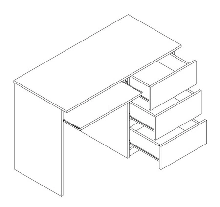 Psací stůl se zásuvkami Simple 110 cm dub sonoma funkční kus nábytku do pokoje pro mládež nebo kanceláře