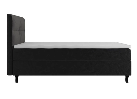 Kontinentální postel Melba 90x200 grafit v moderním skandinávském stylu s čalouněným čelem postele s úložným boxem