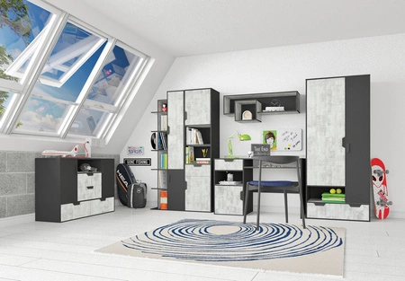 Šatní skříň Nano 80 cm grafit / enigma ideální do pokoje pro mladé velmi dobře použitelná a má moderní design