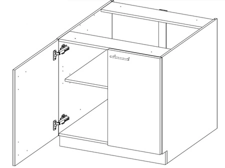 Sada kuchyňského nábytku Milo 260 cm lesklá čela unikátní design skříněk se hodí do interiéru každé kuchyně