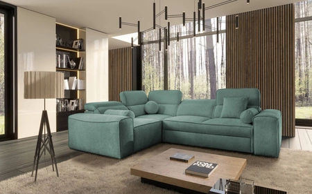 Rohová sedací souprava s funkcí spaní Viano II patina Levý design rohové sedací soupravy, která se skvěle hodí do moderních interiérů