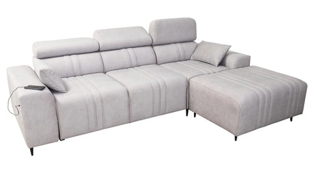 Rohová pohovka s funkcí spaní Castel růžová pravý roh pohodlná a stylová rozkládací pohovka s kontejnerem na lůžkoviny