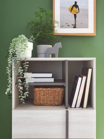 Komoda Remona 60 cm dub wilton bílá / bílá ideální komoda do pokoje pro mládež použitelný moderní design