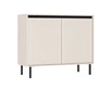 Komoda Osaka 100 cm béžová/černá minimalistický design ideální pro obývací pokoje a ložnice vkusné drážkované čelo