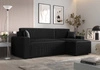 Rohová sedací souprava s funkcí spaní Brandon Bis černá pravý roh trojrozměrná látka s výrazným pruhem podestýlky kontejneru