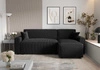 Rohová sedací souprava s funkcí spaní Brandon Bis černá pravý roh trojrozměrná látka s výrazným pruhem podestýlky kontejneru