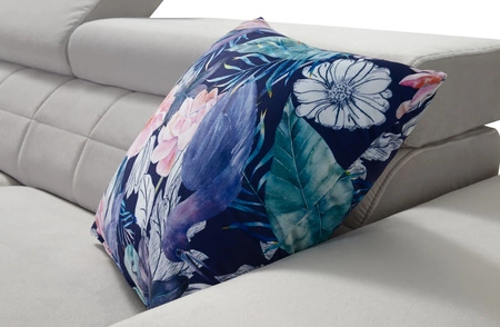 Rohová sedací souprava s funkcí spaní Belvi IV tmavě béžová levá elegantní rohová rozkládací pohovka do obývacího pokoje praktický úložný prostor v bočnici