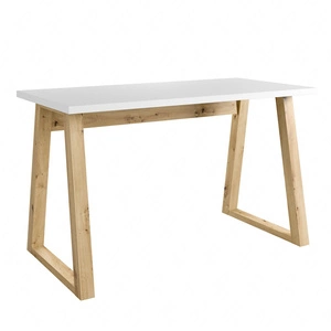 Psací stůl Figate 130 cm bílá / dub řemeslný stůl loftového charakteru pro domácí kancelář nebo pokoj pro mládež designový podstavec