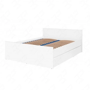 Jednoduchá postel 140x200 cm bílá funkční kus nábytku do ložnice nebo pokoje pro mládež