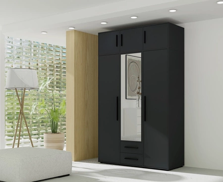 Šatní nástavec Maxione 150 cm černý funkční šatní skříň zvětšuje úložný prostor pro oblečení boty a doplňky