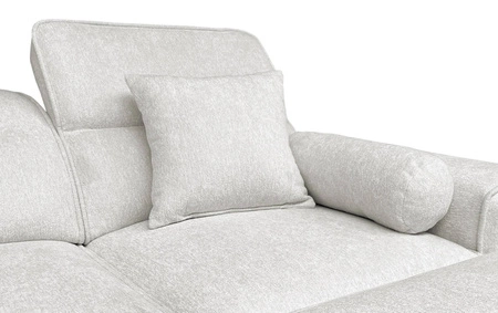 Rohová sedací souprava s funkcí spaní Viano světle hnědá pravá Stylová rohová sedací souprava zajímavého tvaru s nastavitelnými opěrkami hlavy Dekorativní polštáře