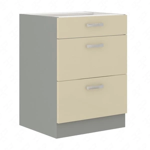 Stojací kuchyňská skříňka se zásuvkami Karmen 60 D 3S BB skříň odolná proti páře vysoké teplotě a rozlité kapalině