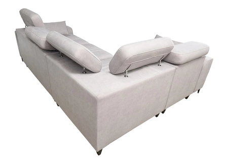 Rohová sedací souprava s funkcí spaní Castel II Lux světle hnědá levá pohodlná rohová sedací souprava do obývacího pokoje s pohodlným výsuvným podnožníkem