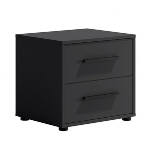 Maxione noční stolek černý elegantní skříňka se zásuvkami do ložnice funkční nábytek v nadčasovém designu