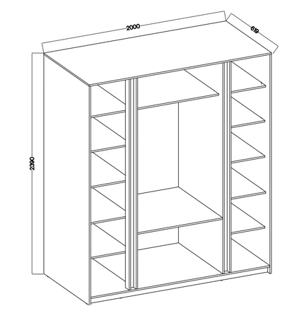 Šatní skříň se zrcadlem Kastano III 200 cm černá / dub evokuje stylový design šatní skříně do ložnic kovové hrany úchytky
