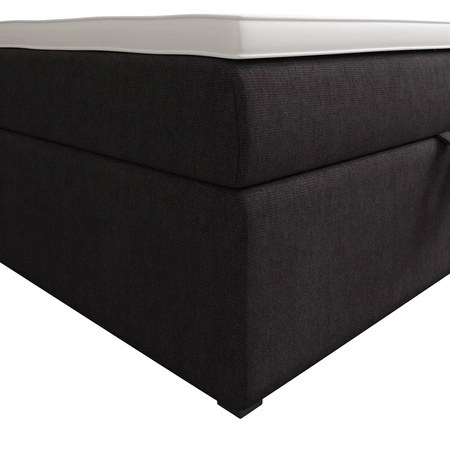 Kontinentální postel Flint 90x200 grafit v moderním skandinávském stylu s čalouněným čelem postele s úložným boxem