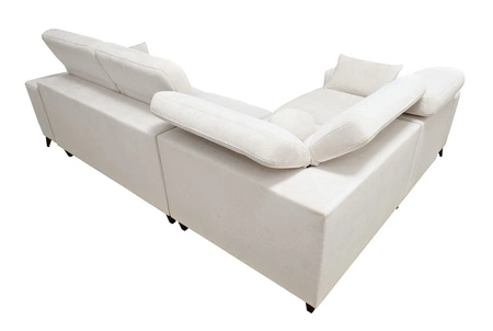 Rohová sedací souprava s funkcí spaní Penejos II Lux tmavě béžová levá pohodlná rohová sedací souprava do obývacího pokoje s pohodlným výsuvným podnožníkem