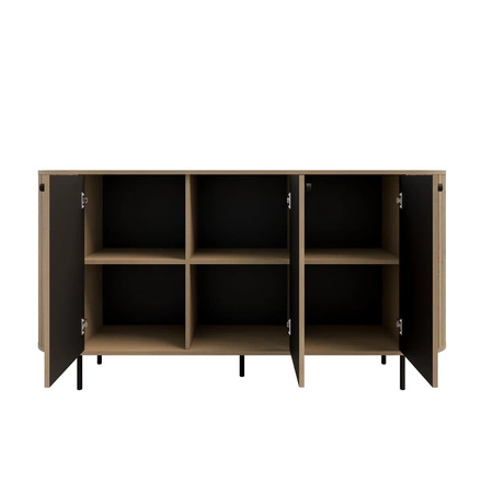 Komoda Ovalio 165 cm dub cremona minimalistický tvar komody do obývacího pokoje stylový oválný tvar ozdobné frézování na korpusu