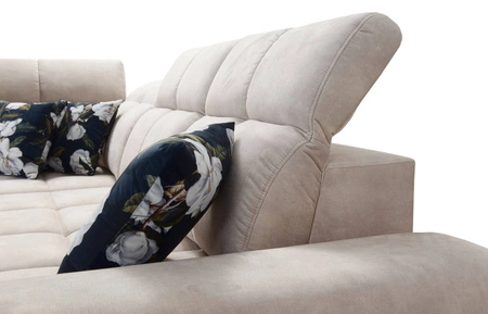 Rozkládací pohovka Buffalo II šedá jasan levá Funkční a stylová rohová rozkládací pohovka s nastavitelnými opěrkami hlavy