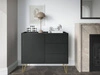 Zásuvková komoda Madison 97 cm černá grafitová / mramorová černá královský modernistický design dekorativní deska v mramorovém dekoru