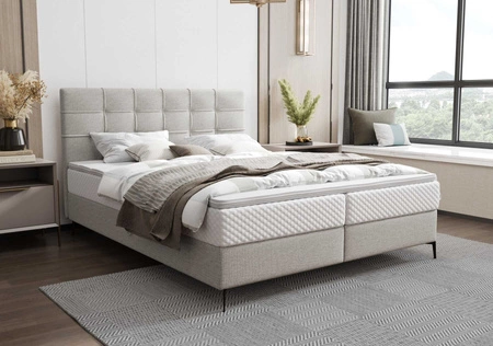 Kontinentální postel Irvine 180x200 šedý jasan Stylová postel s úložným prostorem na lůžkoviny Pohodlné čelo postele potěší svým elegantním designem