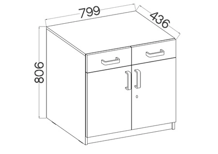 Biurko Kammy świerk appenzeller z szufladami