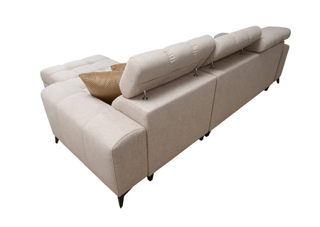 Rohová sedací souprava s funkcí spaní Bolmso modrá pravostranná rohová sedací souprava se dvěma nádobami na lůžkoviny praktická zásuvka v boční části nábytku