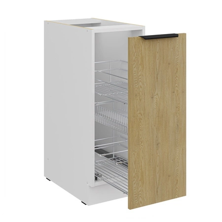 Cremona sada kuchyňského nábytku 300 cm elegantní kuchyňské skříňky s kovovými hranami úchytek skříňka s nákladním košem