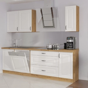 Sada kuchyňského nábytku Scandi 230 cm skříně vypadají skvěle v klasických i moderních skandinávských interiérech