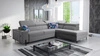 Rohová sedací souprava s funkcí spaní Belvi III šedá pravá strana pohodlná a elegantní rohová sedací souprava do obývacího pokoje s praktickým úložným prostorem na boku