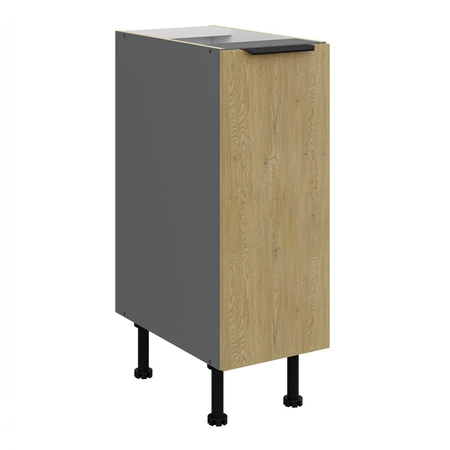 Sada kuchyňského nábytku Corsico 300 cm elegantní kuchyňské skříňky s kovovými hranami úchytek skříňka s nákladním košem