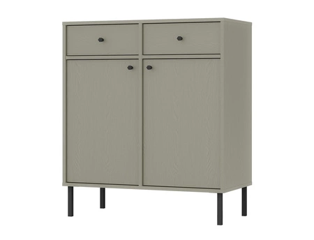 Zásuvková komoda Kioto II 84 cm eukalyptus ideální komoda do obývacího pokoje nebo ložnice v moderním stylu vysoké kovové nohy