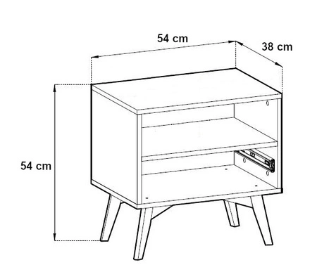Wald noční stolek béžový / béžová rybí kost se zásuvkou ideální skříňka do ložnice vkusný dekor rybí kosti na čele zásuvky