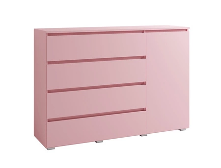 Komoda Simple 138 cm pudrově růžová funkční nábytek do dívčího pokoje jednoduchý design 