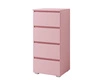 Komoda Simple 45 cm pudrově růžová funkční nábytek do dívčího pokoje jednoduchý design