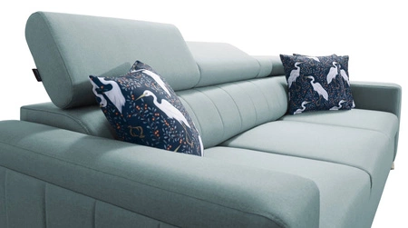 Pohovka s funkcí spaní Savona světle šedá / bílá pohodlná pohovka do obývacího pokoje poskytuje pohodlí při relaxaci nastavitelné opěrky hlavy