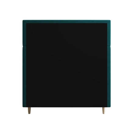 Kontinentální postel Bing 120x200 tyrkysová v moderním skandinávském stylu s čalouněným čelem postele s úložným boxem