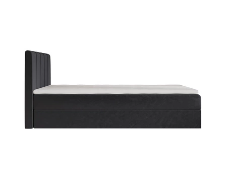 Kontinentální postel Casey 100x200 grafit v moderním skandinávském stylu s čalouněným čelem postele s úložným boxem