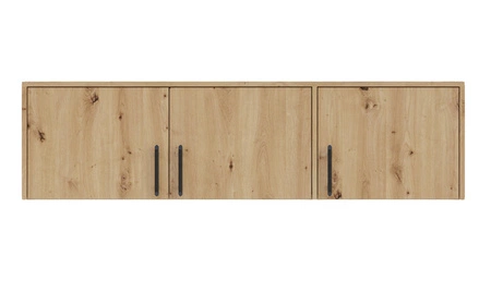 Nástavec na skříň Caspe 150 cm dub řemeslný moderní design povrchová úprava ABS a černé úchyty