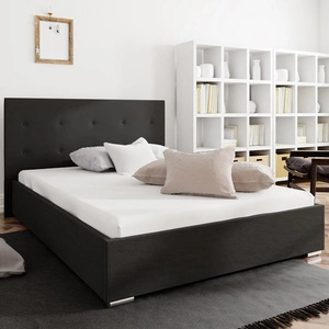 Čalouněná postel Bejar 180x200 černá s čelem v moderním stylu ideální do ložnice