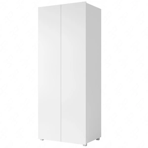 Dvoudveřová šatní skříň Apulia 80 cm bílý lesk minimalistický design jednoduchý tvar ideální skříň do ložnice nebo předsíně