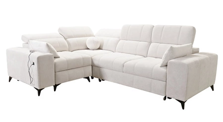 Rohová sedačka s funkcí spaní Penejos II Lux olivová levá pohodlná rohová sedačka do obývacího pokoje s pohodlným výsuvným podnožníkem