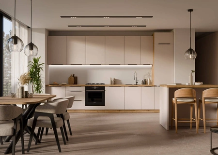 Sada kuchyňského nábytku Soela 390 cm perfektní kuchyňské skříňky pro moderní uspořádání jemné a přírodní barvy