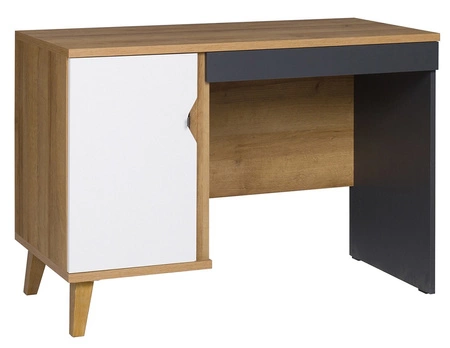 Nábytková sestava Memone zlatý dub / bílá / grafit moderní designová stylová sestava nábytku do pokoje pro mládež ve skandinávském stylu